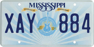 MS license plate XAY884