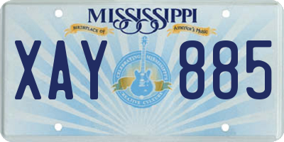 MS license plate XAY885