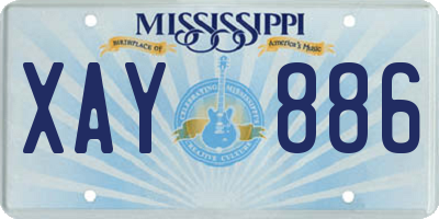 MS license plate XAY886