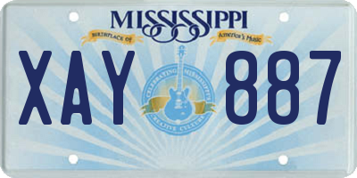 MS license plate XAY887