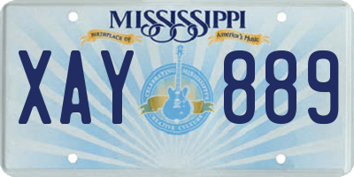 MS license plate XAY889