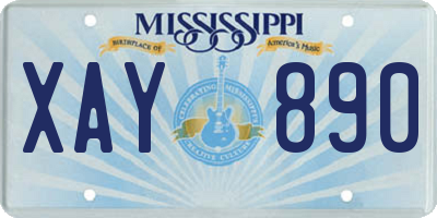 MS license plate XAY890