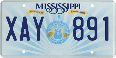 MS license plate XAY891