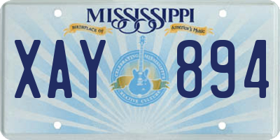 MS license plate XAY894