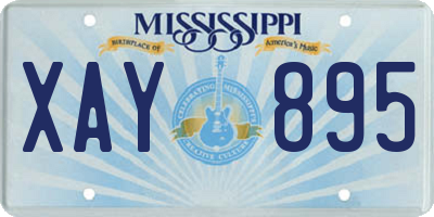 MS license plate XAY895