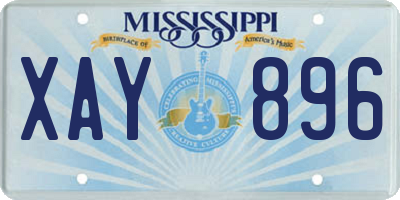 MS license plate XAY896