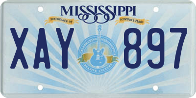 MS license plate XAY897