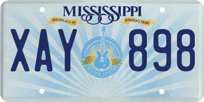 MS license plate XAY898