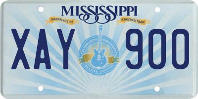 MS license plate XAY900