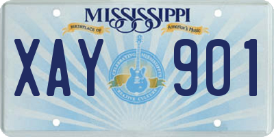 MS license plate XAY901
