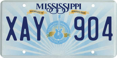 MS license plate XAY904