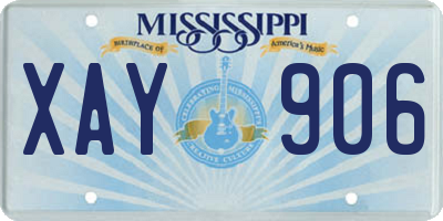 MS license plate XAY906