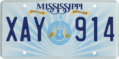 MS license plate XAY914