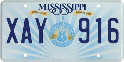 MS license plate XAY916