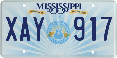 MS license plate XAY917
