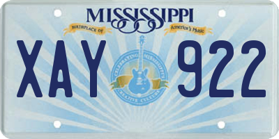 MS license plate XAY922