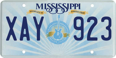 MS license plate XAY923
