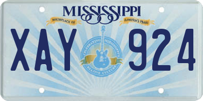 MS license plate XAY924