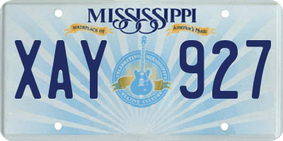 MS license plate XAY927