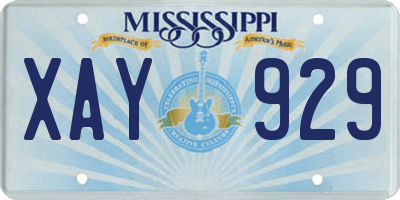 MS license plate XAY929
