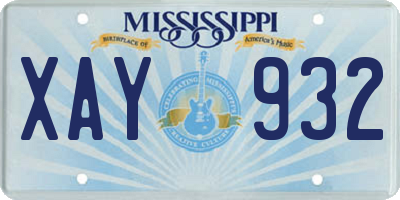 MS license plate XAY932