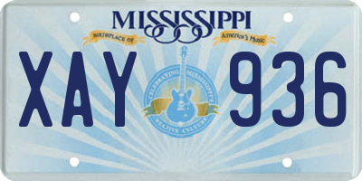 MS license plate XAY936