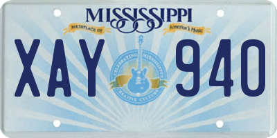 MS license plate XAY940