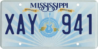 MS license plate XAY941