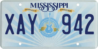 MS license plate XAY942