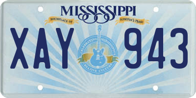 MS license plate XAY943