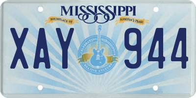 MS license plate XAY944