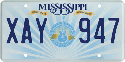 MS license plate XAY947