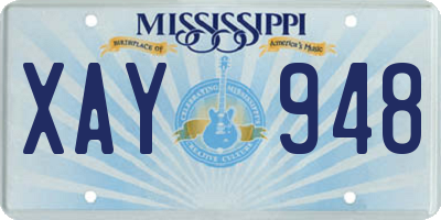 MS license plate XAY948