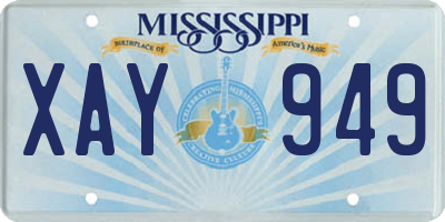 MS license plate XAY949