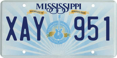 MS license plate XAY951