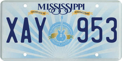 MS license plate XAY953