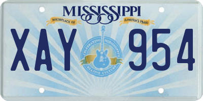 MS license plate XAY954