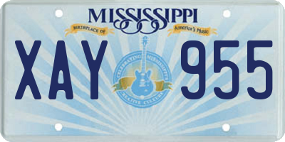 MS license plate XAY955