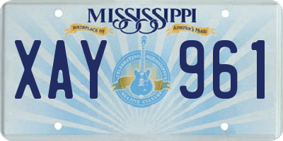 MS license plate XAY961