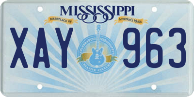 MS license plate XAY963