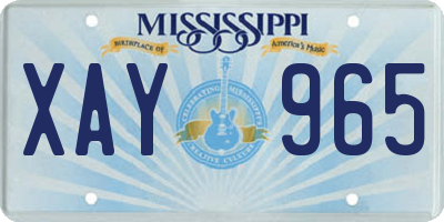 MS license plate XAY965