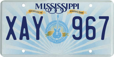 MS license plate XAY967