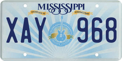 MS license plate XAY968