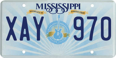 MS license plate XAY970