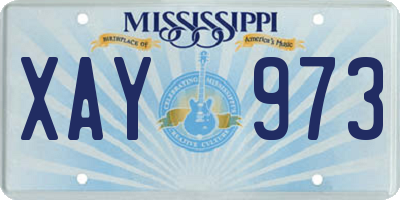 MS license plate XAY973