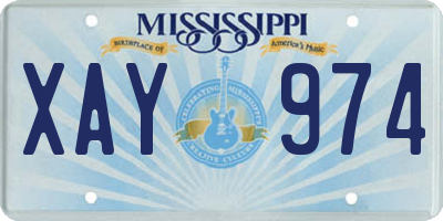 MS license plate XAY974