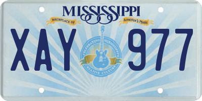 MS license plate XAY977