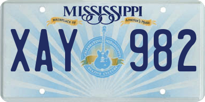 MS license plate XAY982