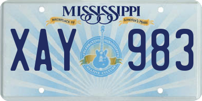 MS license plate XAY983