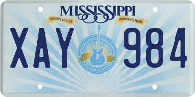 MS license plate XAY984